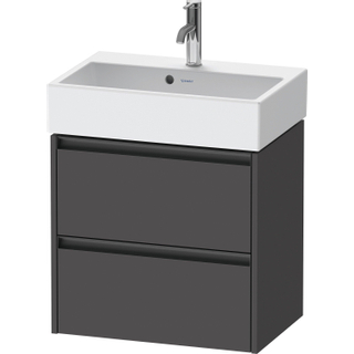 Duravit Ketho 2 wastafelonderbouwkast met 2 laden 58.4x39x54.9cm met grepen antraciet grafiet mat