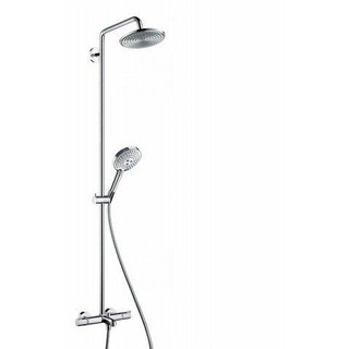 Hansgrohe Raindance Select 240 AIR Showerpipe: met badkraan thermostatisch met Raindance S AIR hoofddouche met 3jet handdouche chroom