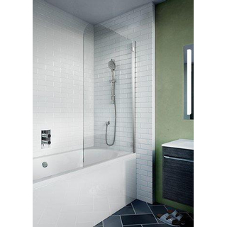 Crosswater Kai badwand 70x138cm 1 wand 6mm helder veiligheidsglas draaibaar aluminium zilver