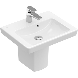 Villeroy en Boch Subway 2.0 fontein 50x40cm 1 kraangat met overloop ceramic+ wit