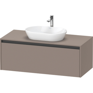 Duravit Ketho 2 wastafelonderbouwkast incl. consoleplaat met 1 lade 120x55x45.9cm met handgreep antraciet basalt mat