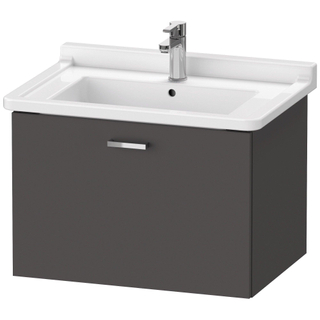 Duravit XBase Wastafelonderkast 65x46.8x44.8cm 1 lade Standaard greep met softclose spaanplaat Grafiet Mat