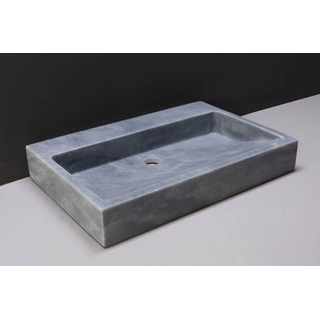 Forzalaqua Palermo wastafel 80.5x51.5x9cm Rechthoek 1 kraangat Natuursteen Cloudy marmer gezoet