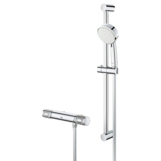 GROHE Grohtherm thermostatische opbouw douchemengkraan met glijstang en handdouche chroom