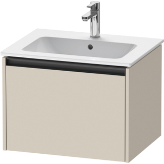 Duravit Ketho 2 wastafelonderbouwkast met 1 lade 61x48x44cm met greep antraciet taupe supermat