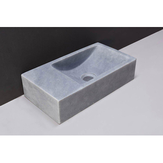 Forzalaqua Venetia fonteinbak 40x22x10cm wasbak Rechts 0 kraangaten Natuursteen Cloudy marmer gezoet