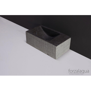 Forzalaqua Venetia fonteinbak 40x22x10cm wasbak Links 0 kraangaten Natuursteen Hardsteen gezoet & gefrijnd