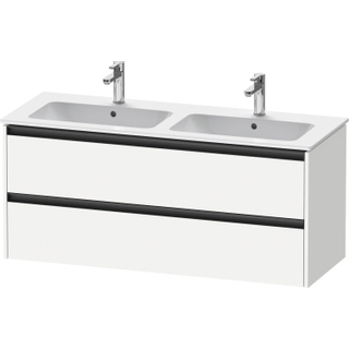 Duravit Ketho 2 wastafelonderbouwkast met 2 laden voor dubbele wastafel 128x48x55cm met grepen antraciet wit mat