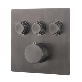 Wiesbaden Caral Klik Pro afbouwdeel inbouwthermostaat 3 functies Gunmetal