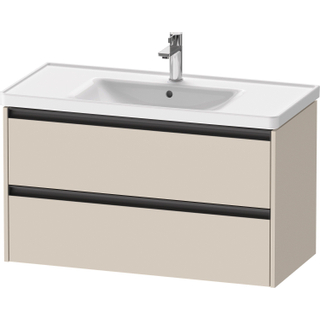 Duravit Ketho 2 wastafelonderbouwkast met 2 laden 98.4x45.5x54.9cm met grepen antraciet taupe supermat