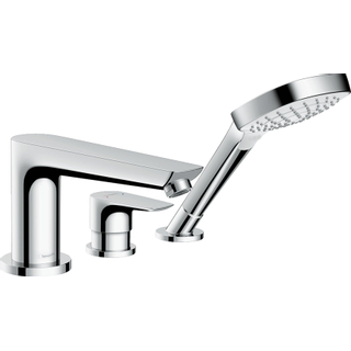 Hansgrohe Talis e afdekset 3 gats badrandcombinatie inclusief Secuflex slanggarnituur chroom