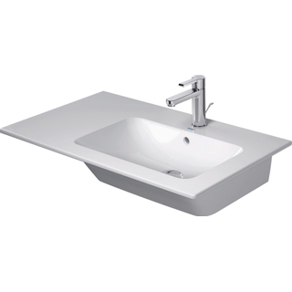 Duravit ME by Starck meubelwastafel asymmetrisch met wastafel rechts 83x49cm 1 kraangat met overloop mat wit