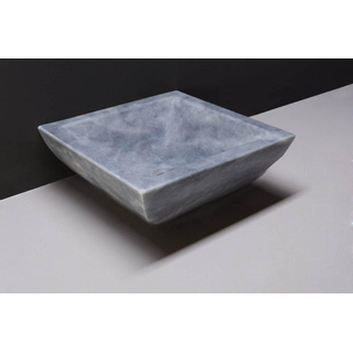 Forzalaqua Siracusa waskom 40x40x15cm Vierkant Natuursteen Cloudy marmer gezoet