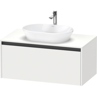 Duravit Ketho 2 wastafelonderbouwkast incl. consoleplaat met 1 lade 100x55x45.9cm met handgreep antraciet wit mat