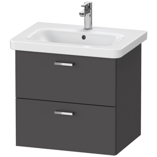 Duravit XBase Wastafelonderkast 58x44.8x56cm Standaard greep met softclose spaanplaat Grafiet Mat