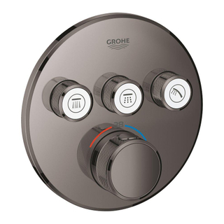 GROHE Grohtherm SmartControl inbouwkraan thermostatisch met omstel voor 3 functies rond hard graphite