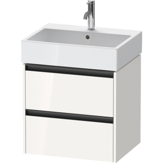 Duravit Ketho 2 wastafelonderbouwkast met 2 laden 58.4x46x54.9cm met grepen antraciet hoogglans wit