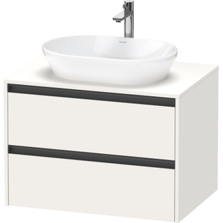 Duravit Ketho 2 wastafelonderbouwkast incl. consoleplaat met 2 laden 80x55x56.8cm met handgrepen antraciet wit supermat