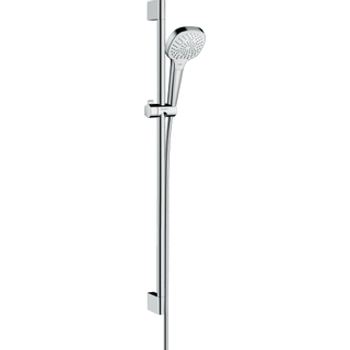 Hansgrohe Croma Select E Multi glijstangset met Croma Select E Multi handdouche 90cm met Isiflex`B doucheslang 160cm wit/chroom