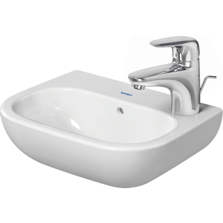 Duravit D-code fontein 36x27cm kraangat rechts met overloop wit