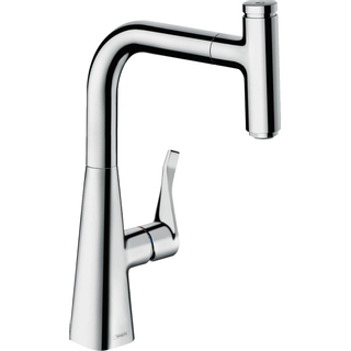 Hansgrohe Metris Select keukenkraan 240 met uittrekbare 150° draaibare uitloop m. Select knop v. pauzefunctie chroom