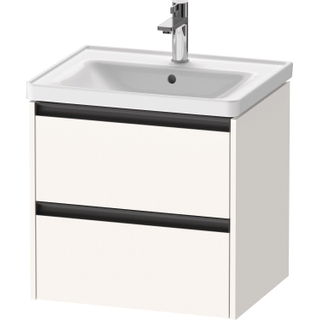 Duravit Ketho 2 wastafelonderbouwkast met 2 laden 58.4x45.5x54.9cm met grepen antraciet wit supermat