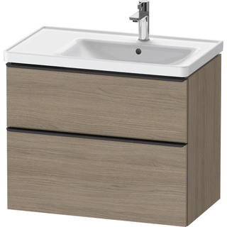 Duravit D-Neo wastafelonderkast 78.4x62.5x45.2cm 2 lades Eiken (terra) Mat