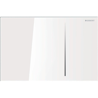 Geberit Sigma70 bedieningplaat, 2-toets spoeling frontbediening voor toilet 24x15.8cm wit