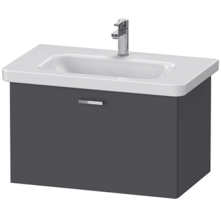 Duravit XBase Wastafelonderkast 73x44.8x44.8cm 1 lade Standaard greep met softclose spaanplaat Grafiet Mat