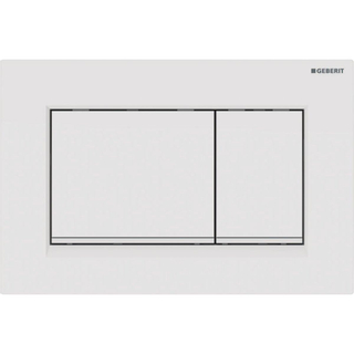 Geberit Sigma30 bedieningplaat, 2-toets spoeling frontbediening voor toilet 24.6x16.4cm wit/matwit