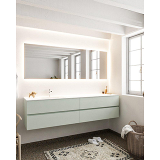 MONDIAZ VICA Badkamermeubelset - 200cm - 4 lades - wasbak Cloud links - 1 kraangat - solid surface greey