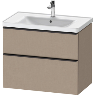 Duravit D-Neo wastafelonderkast 78.4x62.5x45.2cm 2 lades Linnen Mat