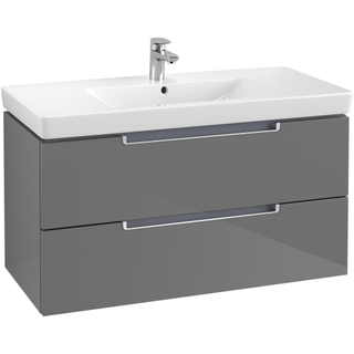 Villeroy & boch Subway 2.0 wastafelonderkast 98.7x52x44.9cm Grijs hoogglans