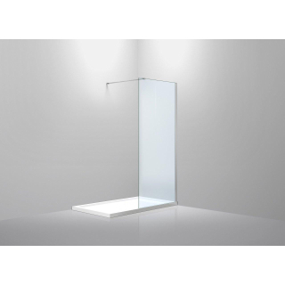 Van Rijn Products ST01 Inloopdouche 30x200cm Veiligheidsglas Helder 8mm anti-kalk zonder stabilisatiestang muurprofiel chroom