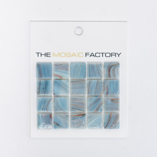 SAMPLE The Mosaic Factory Amsterdam mozaïektegel 2x2x0.4cm voor wand en vloer voor binnen en buiten vierkant Glas Cyaan