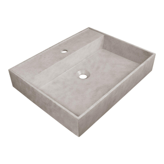 Saniclass Beton meubelwastafel 60x46x11cm zonder overloop 1 wasbak 1 kraangat Beton SHOWROOMMODEL