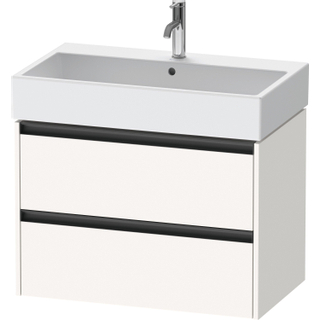 Duravit Ketho 2 wastafelonderbouwkast met 2 laden 78.4x46x54.9cm met grepen antraciet wit supermat