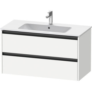 Duravit Ketho 2 wastafelonderbouwkast met 2 laden 101x48x55cm met grepen antraciet wit mat