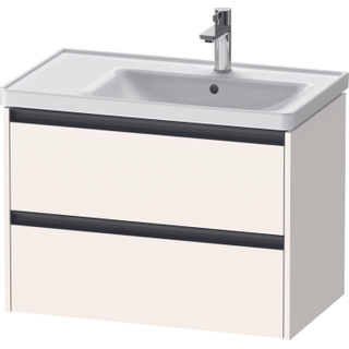 Duravit Ketho 2 wastafelonderbouwkast met 2 laden voor waskom rechts 78.4x45.5x54.9cm met grepen antraciet wit supermat