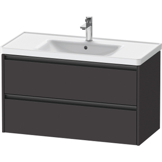 Duravit Ketho 2 wastafelonderbouwkast met 2 laden 98.4x45.5x54.9cm met grepen antraciet grafiet supermat