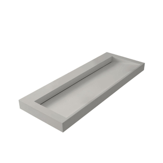 Thebalux Type Glacier wastafel 120x46x8cm 0 kraangaten 1 wasbak rechthoek solid surface grijs mat