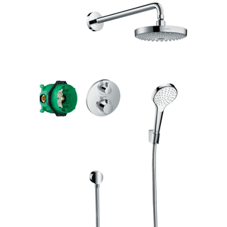 Hansgrohe Croma select s showerset compleet met ecostat s thermostaat chroom