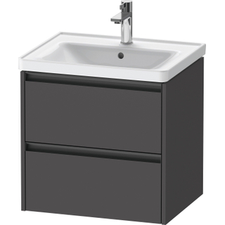 Duravit Ketho 2 wastafelonderbouwkast met 2 laden 58.4x45.5x54.9cm met grepen antraciet grafiet mat