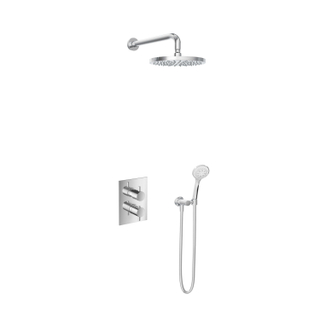 Hotbath Get Together IBS2A Regendoucheset inbouw - 35cm wandarm - 25cm ronde hoofddouche - 3 standen handdouche - chroom