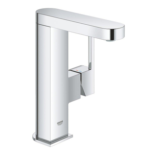 GROHE Plus waterbesparende wastafelkraan M-size met gladdy body en push open waste chroom