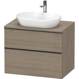 Duravit D-Neo wastafelonderkast 80x66.4x55cm 2 lades Eiken (terra) Mat