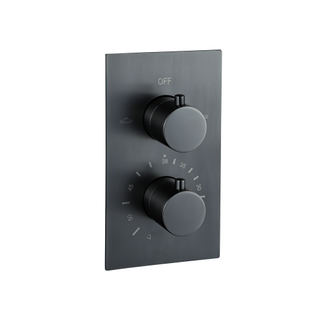 FortiFura Calvi thermostatische inbouwkraan 2 functies met inbouwdeel Gun Metal PVD