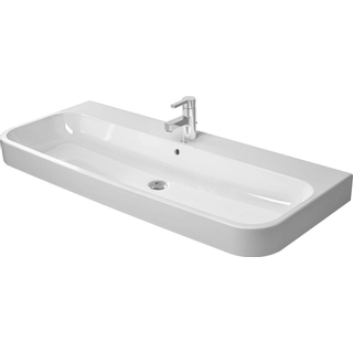 Duravit HappyD 2 meubelwastafel met overloop met 1 kraangat 120x50.5cm met wondergliss wit