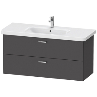 Duravit XBase Wastafelonderkast 113x44.8x56cm Standaard greep met softclose spaanplaat Grafiet Mat