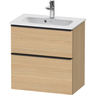 Duravit D-Neo wastafelonderkast 61x62.5x37.2cm 2 lades Natuur eiken Mat